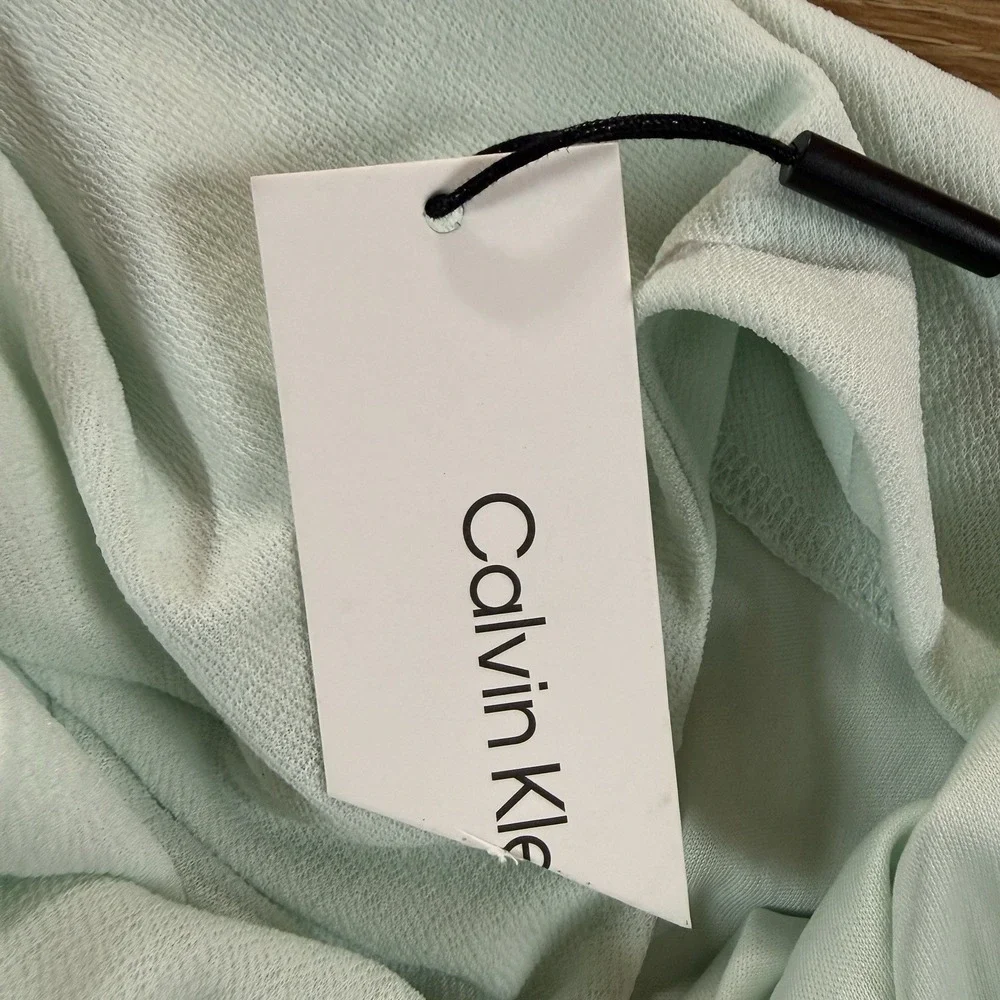 Calvin Klein Dress Women's Size 4 Mint Green Ring Waist Sheath Stretch NWT - Picture 6 of 10